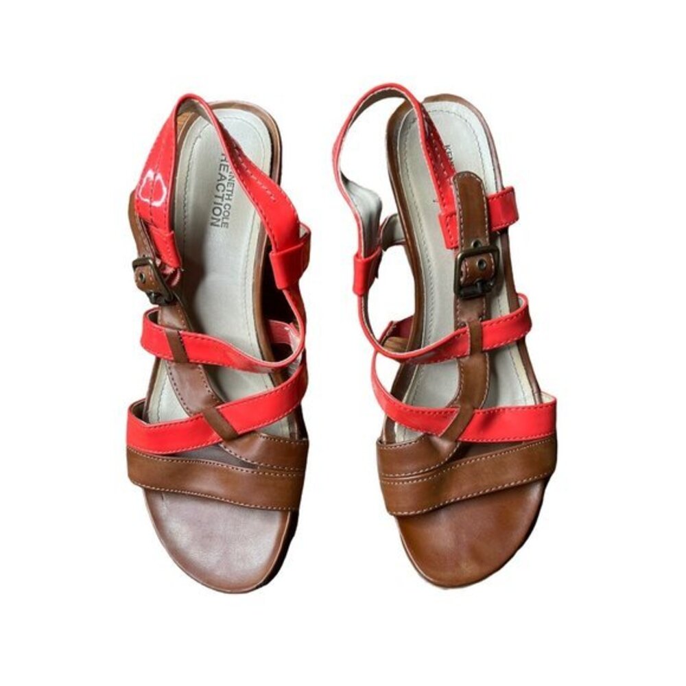 Kenneth Cole Reaction Wedge Open Toe Shoes Size 8.5